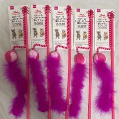 5本セットのび〜るしっぽ＆ボール付き猫じゃらしDAISO猫用品 猫