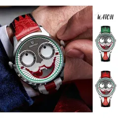 腕時計 ピエロ柄 アート ユニーク オシャレ ギフト プレゼント 贈り物 着用感良好 耐磨耗性 傷つきにくい