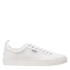 フューゴ メンズ シューズ スニーカー Hugo Mens Blue LowTop Trainers White 100 ホワイト