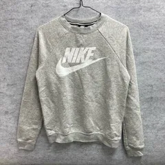 SK6-35  ナイキ ユーロ古着 XS XS 胸元ワンポイント刺繍ロゴ ラグラン スウェットトレーナー ライトグレー NIKE メンズ