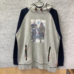 SK2-18  チャプター ユーロ古着 XXL フォトプリント フルジップ パーカー グレー chapter メンズ