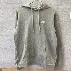 SK2-31  ナイキ アメリカ古着 M ワンポイント刺繍 スウェットパーカー プルオーバー グレー NIKE メンズ