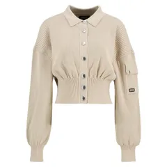 バブアー レディース アウター カーディガン ニット Barbour International Womens Gigi Knitted Bomber Cement