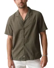 マリーン レイヤー メンズ トップス シャツ Marine Layer Eyelet Resort Shirt India Ink