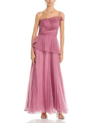 セイア レディース トップス ワンピース プリーツ Theia Delphine Pleated Organza Gown Dusk