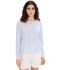 エイリーンフィッシャー レディース トップス シャツ クルーネック ジャージー リネン Eileen Fisher Striped Organic Linen Jersey Crew Neck Lon