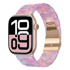 【新品】 【2026年夏の新カラー】 For Apple watch バンド アップルウォッチバンド レジン グラデーション 透け感 軽量 バタフライ留め金 ワンタッチ脱着 調整可能 38mm 40mm 41mm 42mm 44mm 45mm 46mm 49m