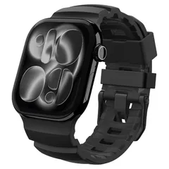 【新品】 Apple Watch 49/46/45/44mm バンド シリコン ストラップ WBS2 (ブラック)