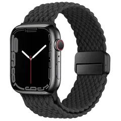 【新品】 [HITZEE] Band コンパチブル Apple Watch バンド 49/46/45/44/42/41/40/38mm、磁気留め金付きのナイロン弾性編組バンド調節可能なスポーツアップルウォッチバンド付き Apple Watch Ultra 3/