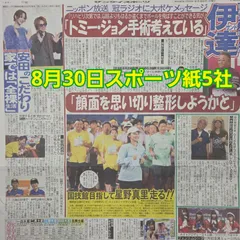 匿名配送！送料込み！  8月30日 朝刊　 スポーツ紙全5社