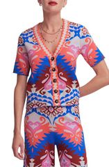 ボーデン レディース アウター パーカー・スウェット カーディガン Boden Short Sleeve Jacquard Cardigan Aztec