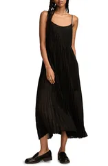 ラッキーブランド レディース トップス ワンピース プリーツ マキシ Lucky Brand Pleated Party Maxi Dress Black ブラック