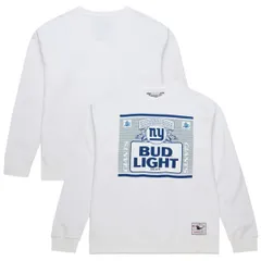ミッチェルネス メンズ アウター パーカー・スウェット シャツ Mens Mitchell Ness x Bud Light White New York Giants The Crest Pullo