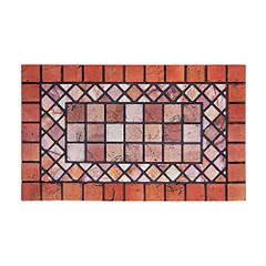 玄関クリーンマット テラコッタ 長方形 約46×76cm コモライフ 屋外 水洗い 汚れ落とし 滑り止め ラグ