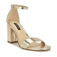 ナインウェスト レディース シューズ パンプス サンダル ヒール Nine Westoniann Womens Block Heel Sandals Gold ゴールド
