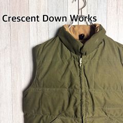 USA製 Crescent Down Works クレセントダウンワークス ダウンベスト オリーブ M 別注 ヴィンテージ ファブリック