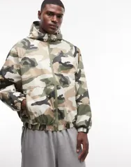 エイソス メンズ アウター ジャケット・ブルゾン ASOS DESIGN stormMAX wateresistant packaway rain jacket in camo