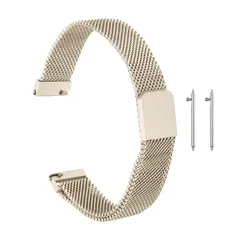 【新品】 [uxcell] 時計バンド 幅14mm マグネット式腕時計ベルト 平型 ステンレス鋼 磁気バックル付き ミラネーゼ 調節可能 スマートウォッチ交換用バンド ヴィンテージ金色
