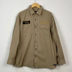 Dickies ディッキーズ 長袖シャツ ワークシャツ ワッペン ベージュ 3L メンズ 古着 ワーク系 アメカジ