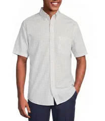 ラウンドトゥリーアンドヨーク メンズ トップス シャツ スリムフィット Gold Label Roundtree Yorke Slim Fit Short Sleeve Geometric Sport