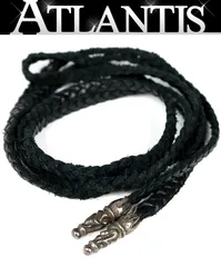 CHROME HEARTS 銀座店 クロムハーツ スクロール ボロチップ レザーブレイド メンズ シルバー SV925 黒 104315