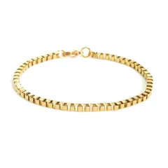 ゴールド 17cm ブレスレット ブレスレット ステンレス ゴールド 金 太さ3mm チェーン 金属アレルギー対応 ステンレス メンズ・レディース ベネチアンチェーン ブレスレット 細め 金属アレルギー対応 ステンレス メンズ レディース ( )