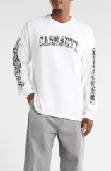 カーハート メンズ アウター パーカー・スウェット Tシャツ コットン ロゴ Carhartt Work In Progress Camo Logo Long Sleeve Organicotton