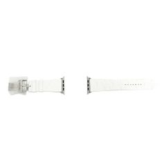 【名東】エルメス シンプルトゥール キリム ブラン ホワイト 白 シルバー金具 アップルウォッチベルト 46mm 時計 アクセサリー