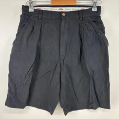古着 トミーバハマ TOMMY BAHAMA ショートパンツ ハワイアン アロハ シルク ハーフパンツ ワンポイントロゴ w30  ブラック メンズ