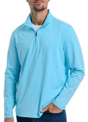 アンティグア メンズ トップス シャツ Antigua Mens Earn Zip Golf Pullover Blue Breeze ブルー