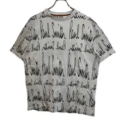 PAUL SMITH ポールスミス 総柄 ロゴプリント 半袖 Tシャツ PF-J3-55009 XL ホワイト/ブラック メンズ