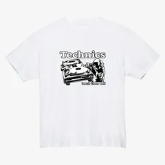 Technics DJ Tシャツ ターンテーブル レコード プレーヤー DJ機材 音楽 ヒップホップ レトロ ストリート 半袖 メンズ レディース 男女兼用 白【269white】