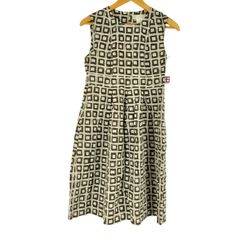 エスマックスマーラ S Max Mara スクエアジオメトリック ノースリーブ タックワンピース レディース 表記無 