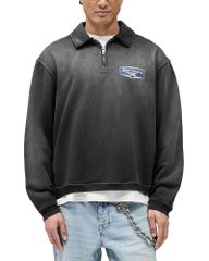 リプレゼント メンズ アウター パーカー・スウェット ハーフジップ シャツ ロゴ Represent Nothing Faster Quarter Zip Logo Sweatshirt Black