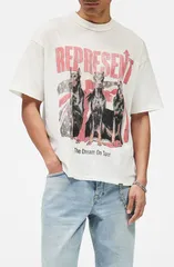 リプレゼント メンズ トップス Tシャツ グラフィック Represent Dream On Tour Graphic TShirt Washed Ecru エクリュ