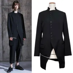 Yohji Yamamoto Y's｜ヨウジヤマモト ワイズ WOOL GABARDINE STAND COLLAR LONG JACKET YT-J01-100-1 ウールギャバ スタンドカラー ロングジャケット