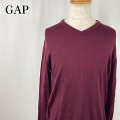 GAP ギャップ M ボルドー Vネック メリノウール ウール100 シンプル無地 長袖ニット 5112