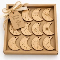 お正月 正月飾り 月 木製パーツ 36個セット ハンドメイド 未塗装