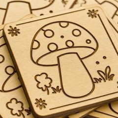 きのこ キノコ 秋 木製パーツ 1個 ウッドパーツ ハンドメイド素材 工作 DIY 未塗装