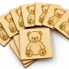 くま 熊 動物 木製パーツ 1個 ウッドパーツ ハンドメイド素材 工作 DIY 未塗装 デザイン02