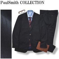 ポールスミス コレクション PaulSmith COLLECTION シルク混ウール シャドーストライプ柄 シングル 2B スーツ セットアップ 上下 通年 LX ネイビー メンズ