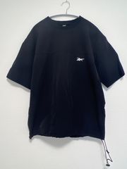 Reebok リーボック★メンズ トレーニング ナイロン Tシャツ 半袖 LL XL ブラック 黒 ストレッチ ドローコード 裾絞り オーバーサイズ ビッグシルエット スポーツウェア ジム ランニング トレーニングウェア ワークアウト アスレジャー