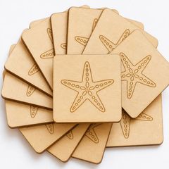 ひとで ウッドパーツ 24個セット 木製 ハンドメイド素材