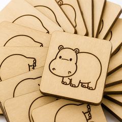 カバ 動物 木製パーツ 1個 未塗装 DIY