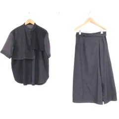美品 K.T KIYOKO TAKASE キヨコ タカセ 01-15HY08 01-15FY04 デニム調スラブストレッチデザインシャツ・タイトスカート セットアップ 9 セルロース 他 アシンメトリー デニム調 レディース AK554A36