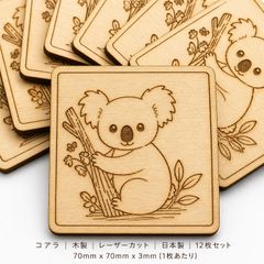 コアラ 木製パーツ 36個セット ハンドメイド素材 未塗装