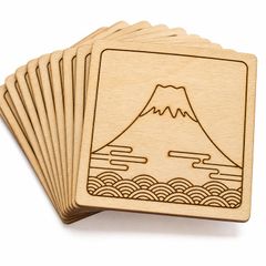 木製 富士山 ふじさん クラフトパーツ 36個セット ハンドメイド素材 未塗装