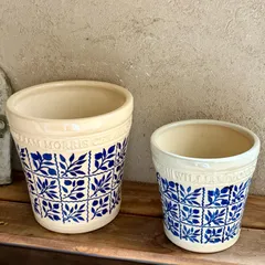 ウィリアムモリス 植木鉢 2個セット 陶器 ブルー - メルカリ