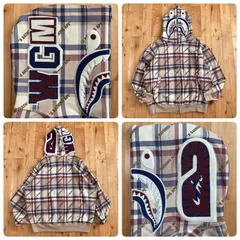 BAPE LOGO Check シャーク パーカー Sサイズ shark full zip hoodie a