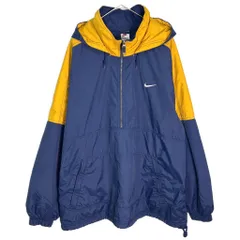 90年代 NIKE ナイキ アノラックパーカージャケット スポーツ ネイビー(メンズ XL)中古 古着 Y9261